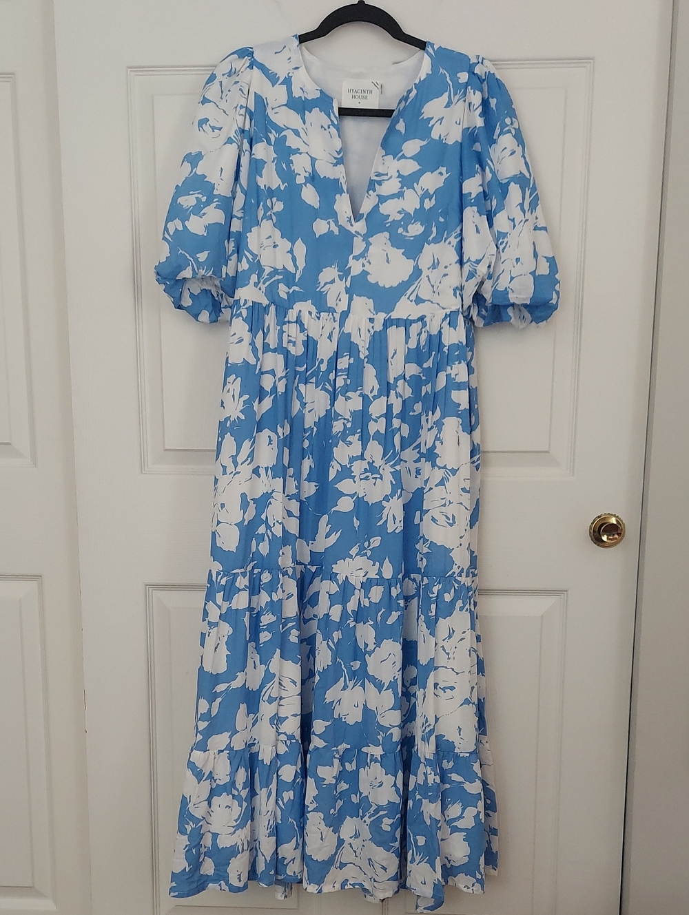 Tuckernuck Blue and White Floral Tiered Maxi Dress